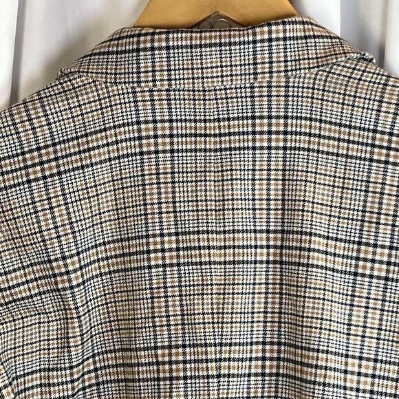 J. JILL Mendocino Blazer Womens Multicolor Tigers Eye Plaid Preppy Large Petite - Picture 8 of 9